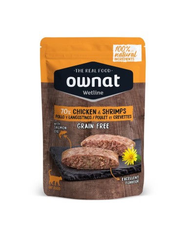 OWNAT WETLINE CHICKEN &#38; SHRIMPS CAT 85G