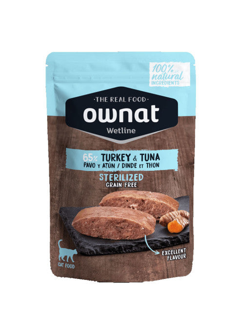 OWNAT WETLINE STERILIZED TURKEY&#38;TUNA CAT 85G