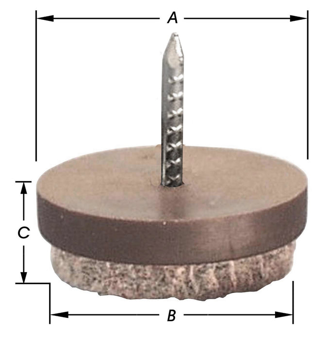 4 GLISSIÈRES POUR MEUBLES SILENTA FEUTRE 25 MM