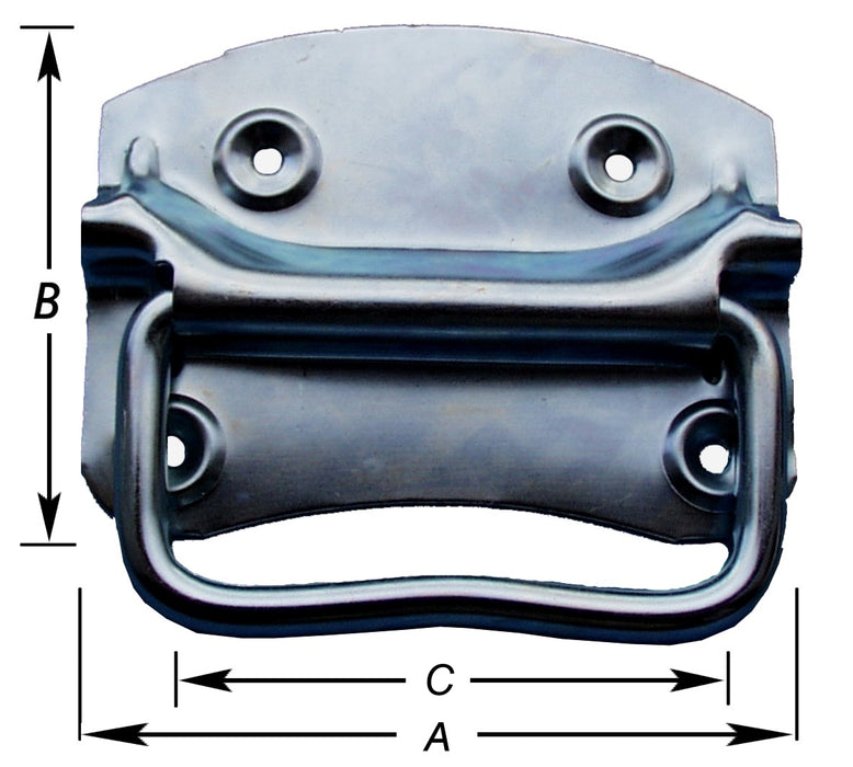 2 POIGNÉES DE CAISSE FER GALVANISÉ 110 MM