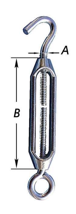 2 TENDEURS DE CABLE CROCHET+OEILLE TAILLE 5/32"