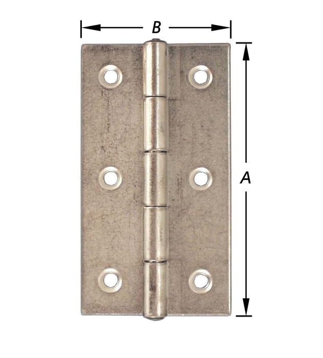 2 CHARNIÈRES ÉTROITES INOX 40X25 MM