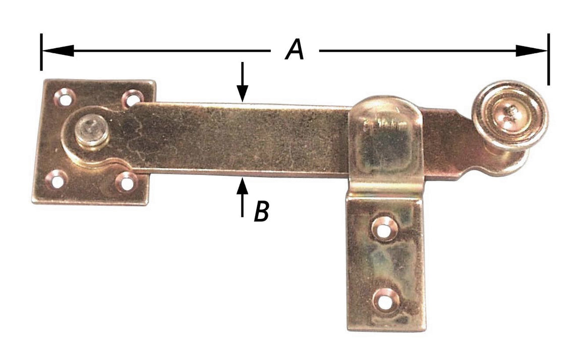 HEKKLINK+STEUNHAAK, VERZINKT 165 X 25 MM