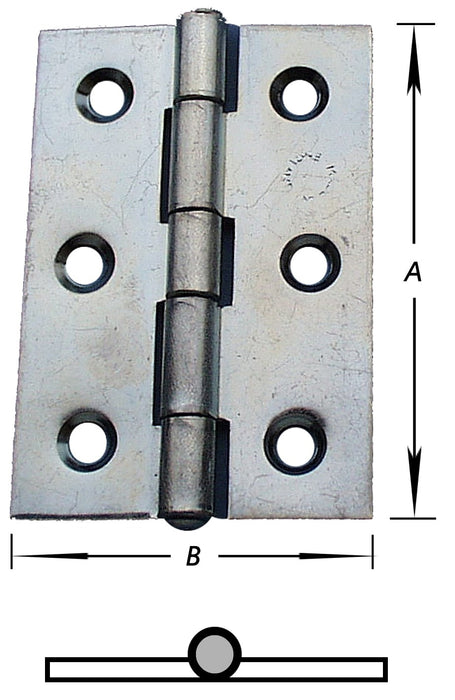 2 BREDE SCHARNIEREN,ZWAAR,RVS 63 MM