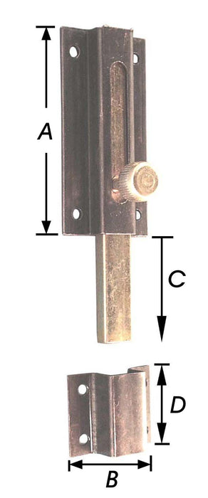 COULISSEUR DE PORTE, LOQUET CROIX LONG 40X55 MM