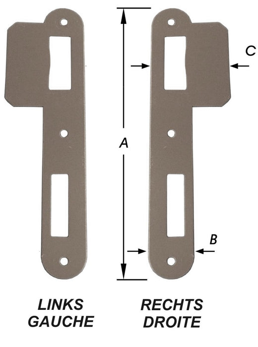 PLAQUE DE SERRURE LITTO, RONDE, ASPECT INOX 175X26 MM