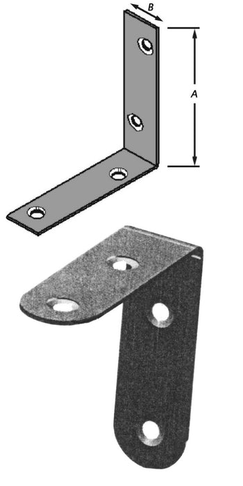 4 GEBOGEN HOEKIJZERS,RVS+SCHR. 30 MM