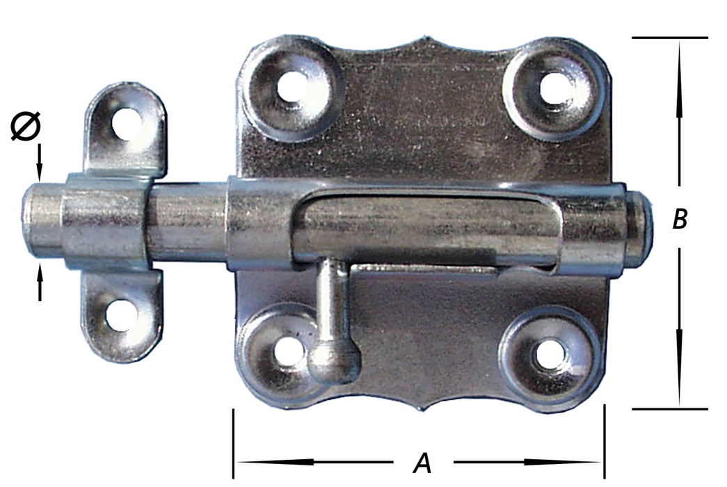 AMERIKAANSE GRENDEL, RVS 40 MM