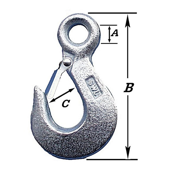 LASTHAKEN,MET KLEP,VERZINKT 250 KG*