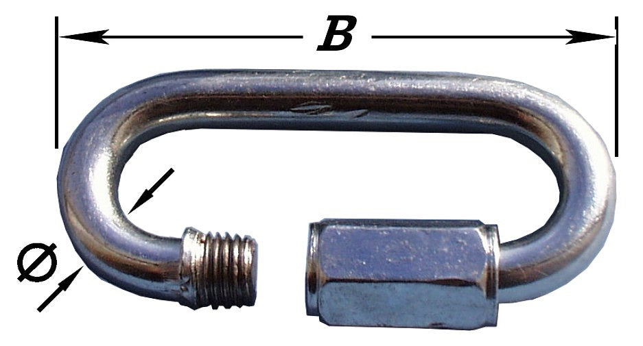 NOODSCHAKELS,MET MOER VERZINKT M5X49MM