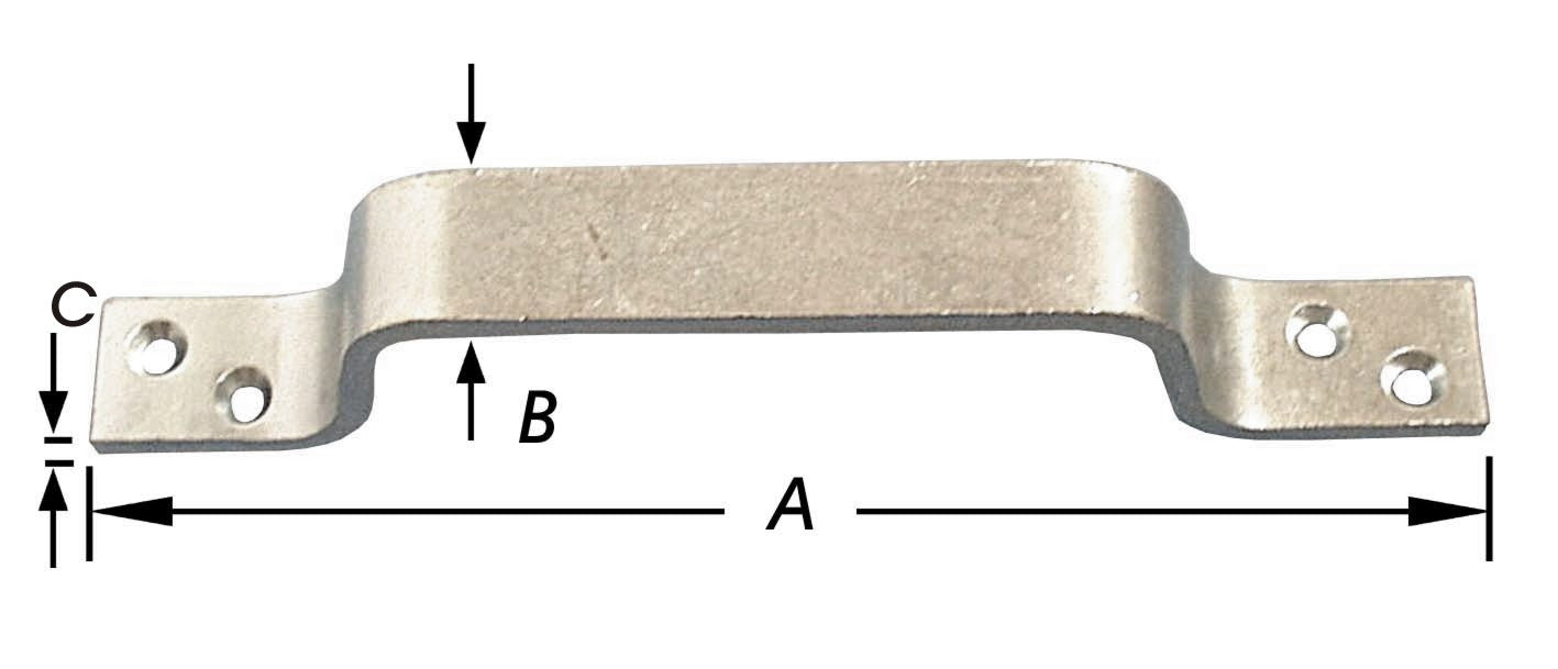 POIGNÉES PROFIL GALVANISÉ 210 MM