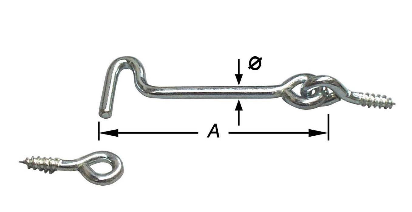 WINDHAKEN M/OOGSCHROEF VZ 3,45X50MM (PER STUK)