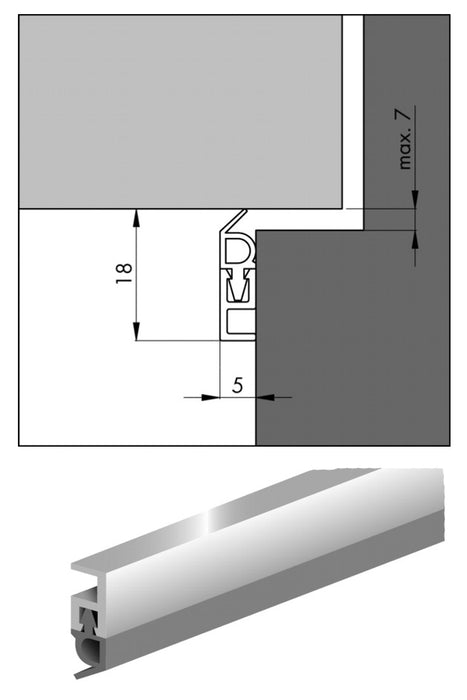 TOCHTPROF.WIT 2100MM (PER STUK)