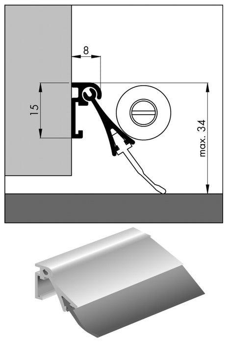 VALDORPEL ALU 15X8X930MM