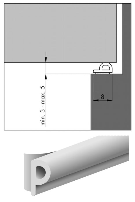 PROJET TR.MOD.RUBB.BLANC 8X5MM