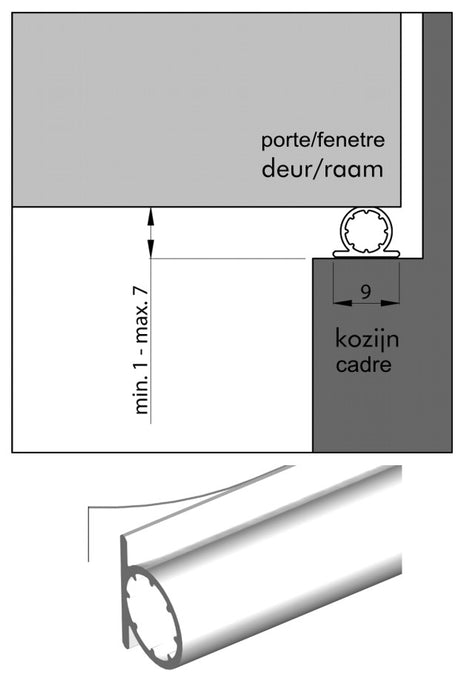 TOCHTSTR.SILICONEN WIT 9MM