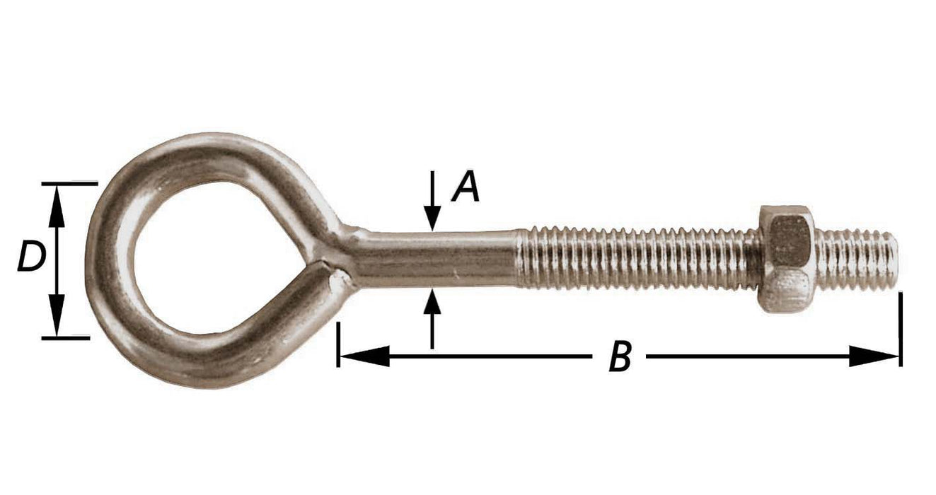 2 BOULONS À OEIL PETIT VZ M8X60X10MM