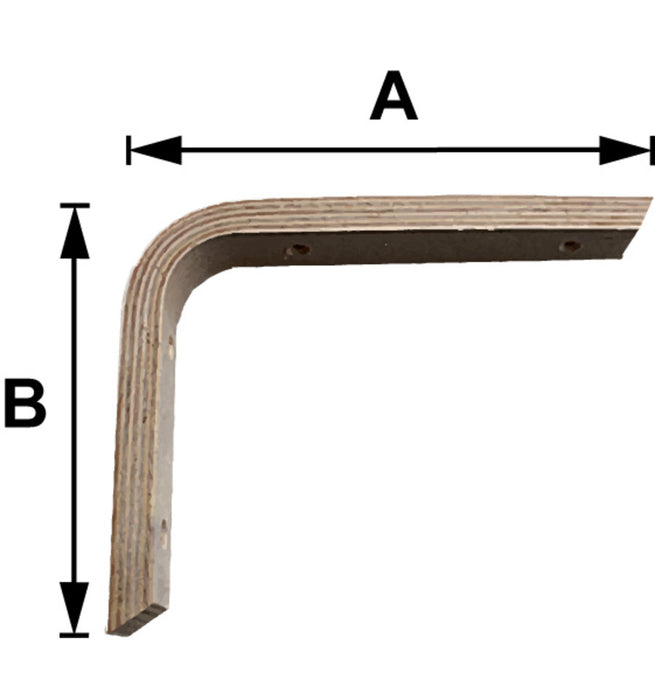 SUPPORT D'ÉTAGÈRE, PRÉ-COURBE, BOIS 250X200MM