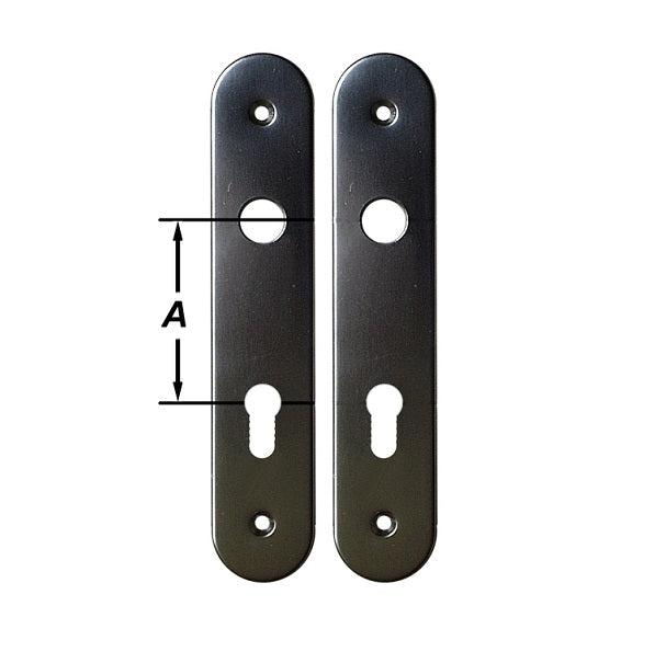 2 BOUCLIERS DE PORTE, CYLINDRE, INOX-L 72 MM