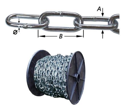 GEL.CHAIN ​​​​MAILLON LONG SUR ROULEAU 3MM (PRIX PAR 30M)