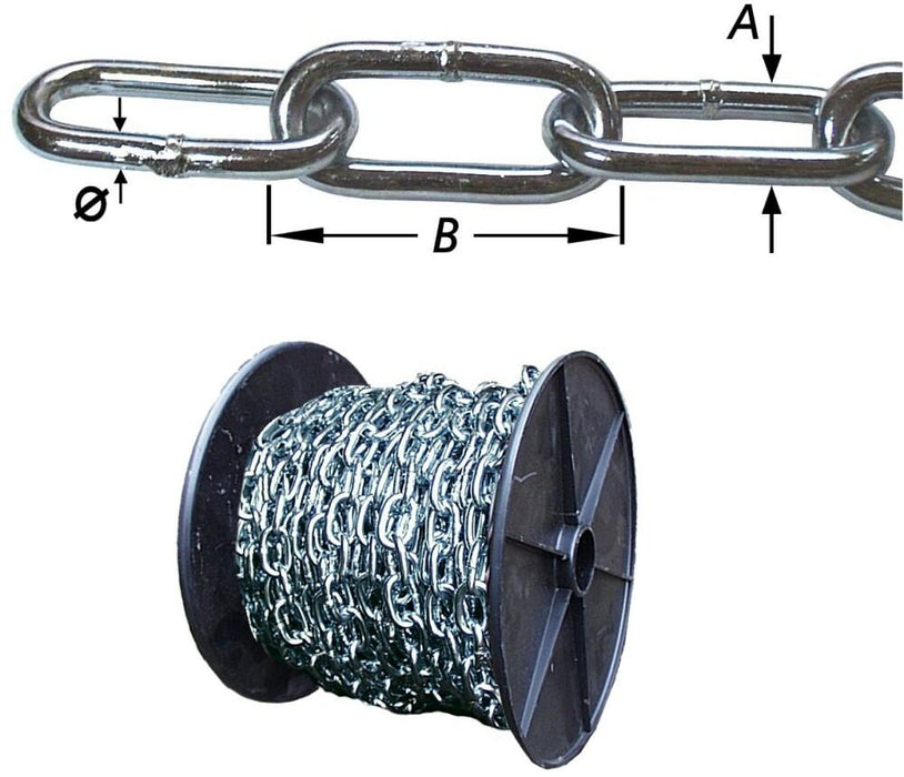 (Y102) GEL.CHAIN ​​​​LONG LINK SUR ROULEAU 5 MM (AU MÈTRE)