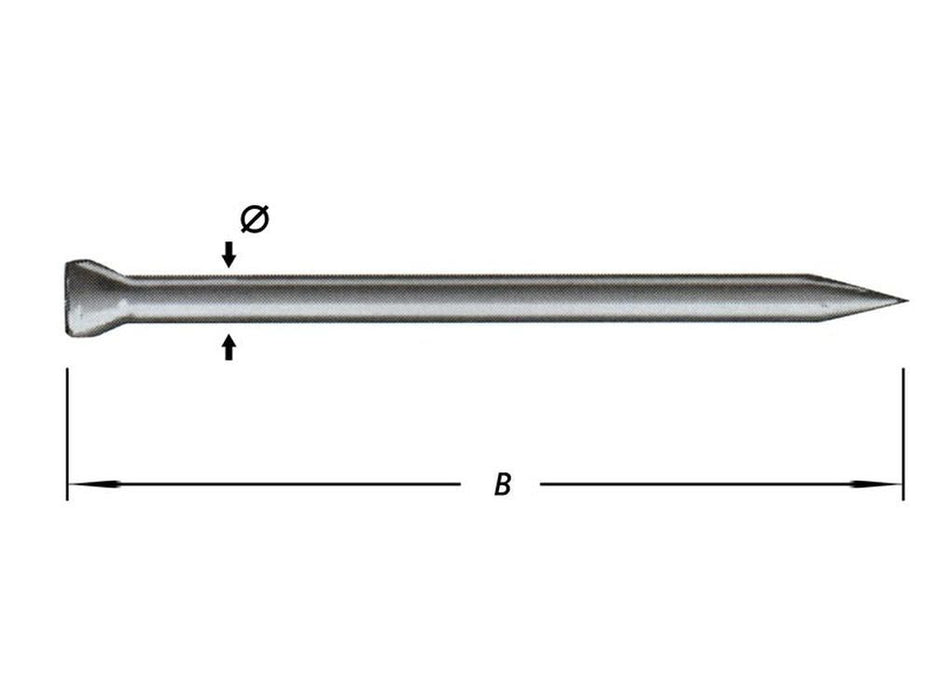 CLOUS EN FER TÊTE RONDE 1,2 X 20 MM 0,2KG