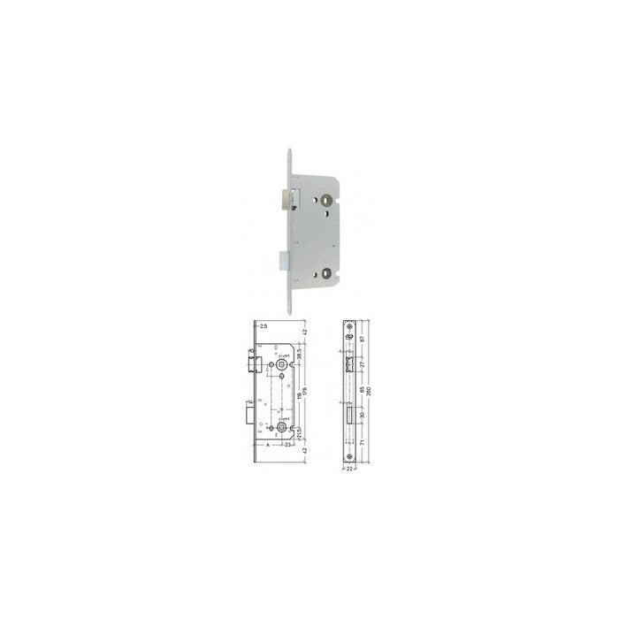 SERRURE WC, RÉVERSIBLE, RONDE, NOIRE 116 X 55MM