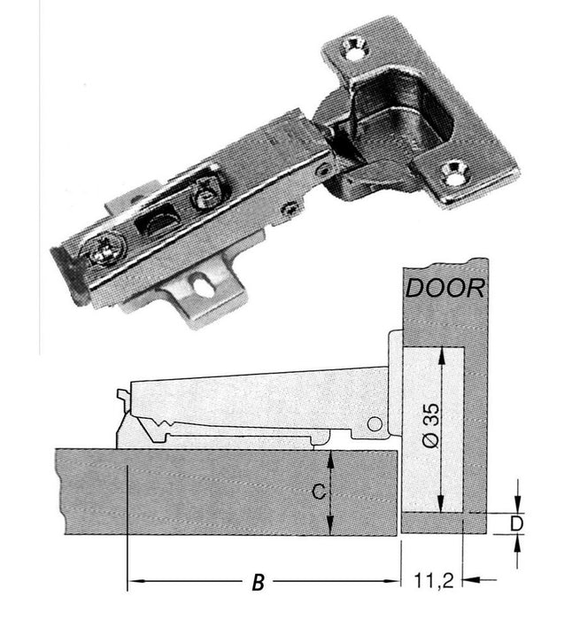 10 CHARNIÈRE À RESSORT D'ENTRÉE, ANGULAIRE