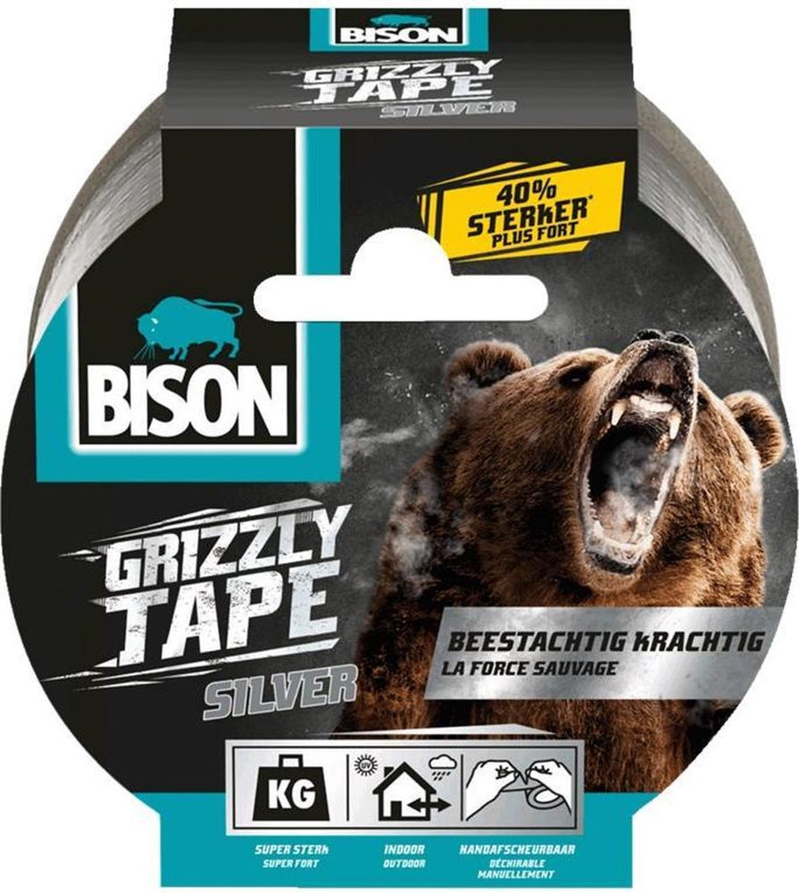 BS GRIZZLY TAPE&#174; ZILVER ROL 10 METER