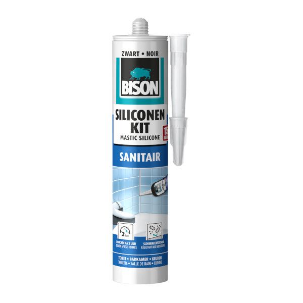 BS SILICONENKIT SANITAIR ZWART 300ML