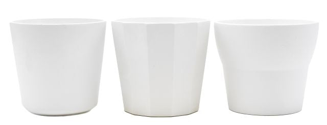 POT DE FLEUR D13.5 13CM FAÏENCE CUL BLANC