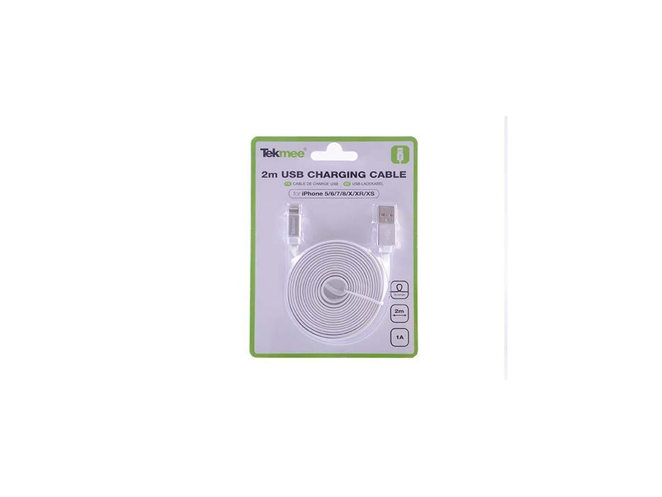 TEKMEE 2M LIGHTNING (IPHONE) CABLE WHITE