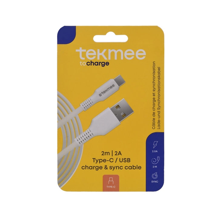 TEKMEE PLATTE KABEL TYPE-C 2M TPE