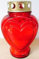 VERRE LUMINEUSE "COEUR" 18CM