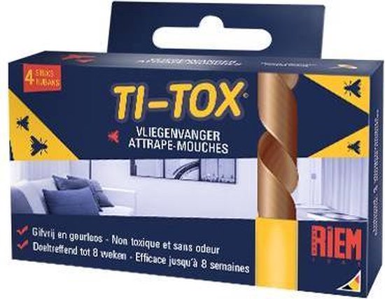 TI-TOX VLIEGENVANGER / ATTRAPE-MOUCHES - 4 KLEEFBANDEN / RUBANS A