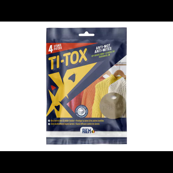 TI-TOX ANTI-MOT / MITES - 4 HANGERS / CROCHETS