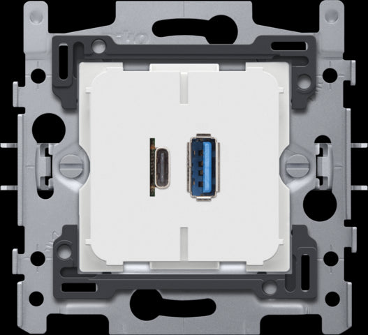 DOUBLE CHARGEUR USB-A/C AVEC PINCES À VIS