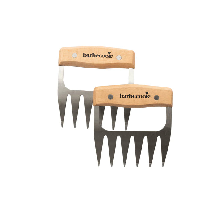 BARBECOOK SET VAN 2 MEAT CLAWS UIT ROESTVRIJ STAAL EN HOUT FSC 10