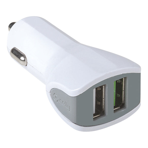 CELLY CHARGEUR VOITURE 3.4A 2 USB BLANC