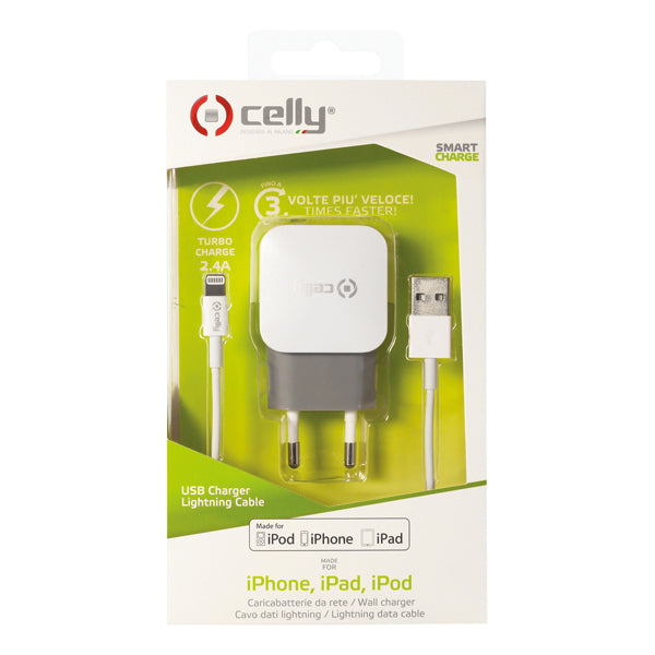CELLY HOME CHARGEUR 2.4A MFI USB WI