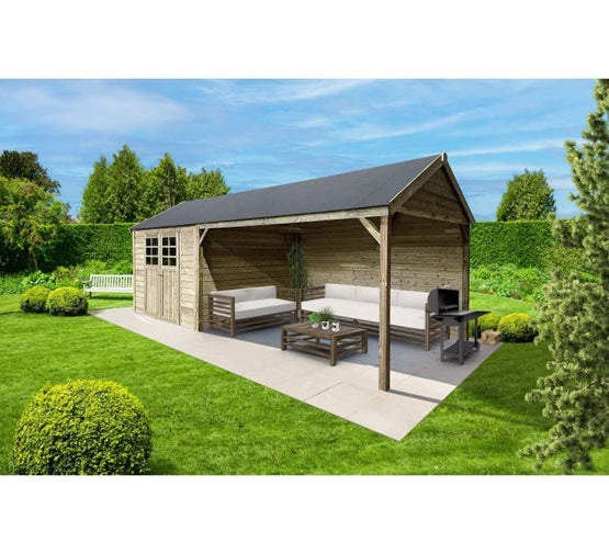 CAMBRAI  2960 + 3960 X 2960 MM 19 MM (BEHANDELD HOUT)(EXCL.VLOER)