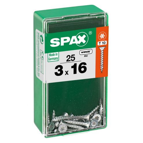 SPAX T-STAR PLUS WIROX 3X16 S 25 STUKS
