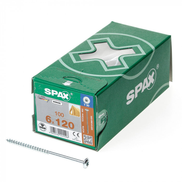 SPAX HI.FORCE WIROX 6X120 BOITE 100 PIÈCES