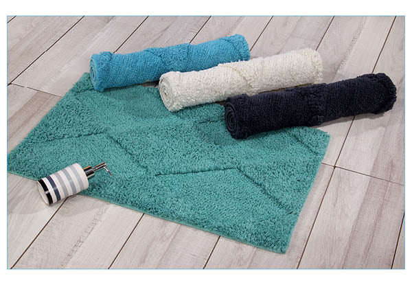 TAPIS DALLAS 50X80CM VERT, BLEU, ECRU, GRIS FONCÉ