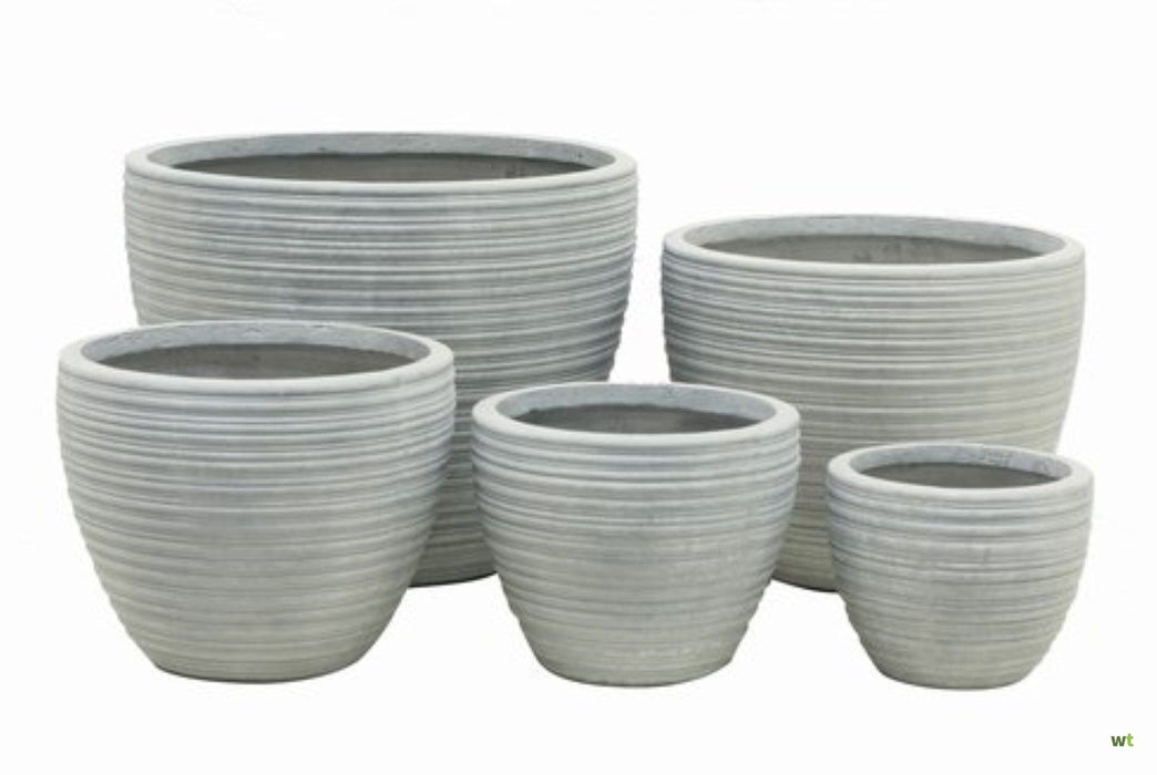VASE ROND RIBBEL CEMENT 45X