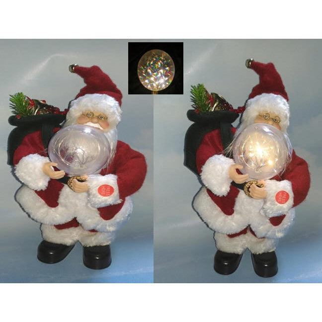 Père Noël dansant animé Rouge-B/O-LED-17*17*29 (par pièce)