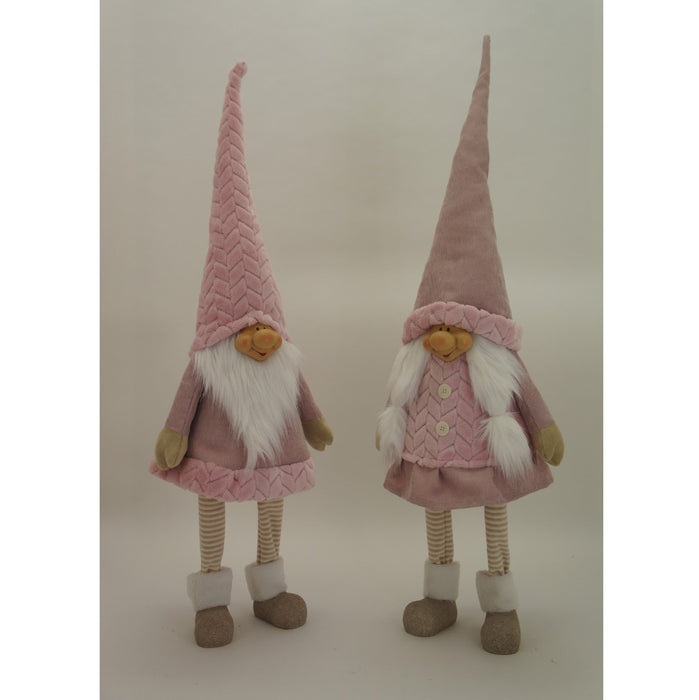 Mr &#38; Mrs Santa standing - Pink-18*12*54 (per stuk)