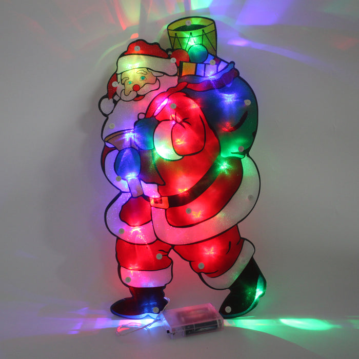Décoration lumineuse Sac Père Noël ROUGE-B/O-LED