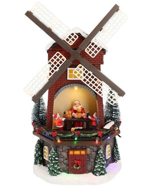 WINDMILL SANTA'S WORKSHOP ANIMATED  MULTICOLOR-BATTERY / ADAPTER