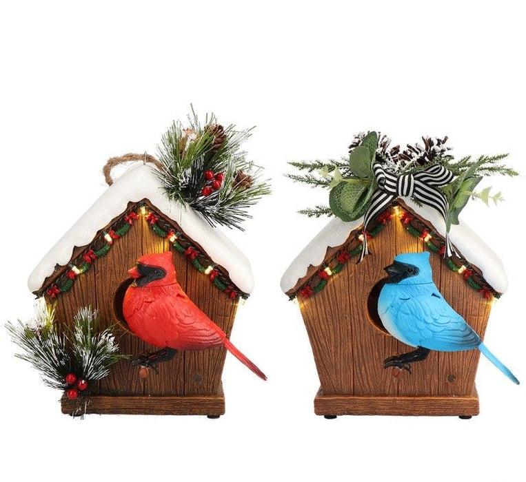 BIRD HOUSE ANIMATED 2ASS MULTICOLOR-BATTERY / ADAPTER (NOT INCL)-